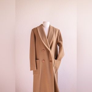 Long Wool Beige Trench Coat